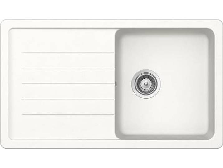 SCHOCK Küchenspüle Element 1 Badewanne mit Abtropffläche, umkehrbare Wanne, Material Cristalite®, absolut weiß, 860 x 500 mm