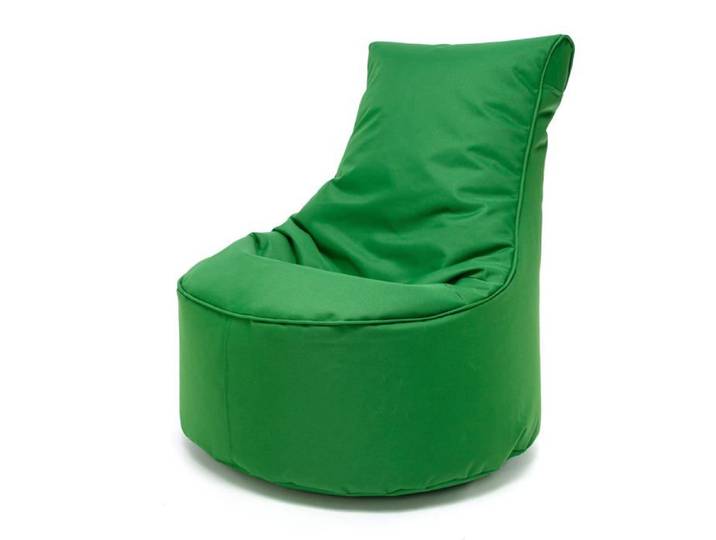 Pouf haut dossier polyester billes polystyrène extérieur/intérieur 65x75 verte Vert Nc20 Ecopuf