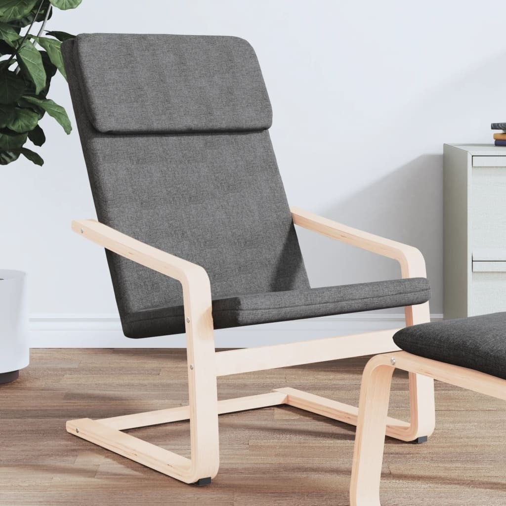 Living Store relaxfauteuil, donkergrijs, gestoffeerd