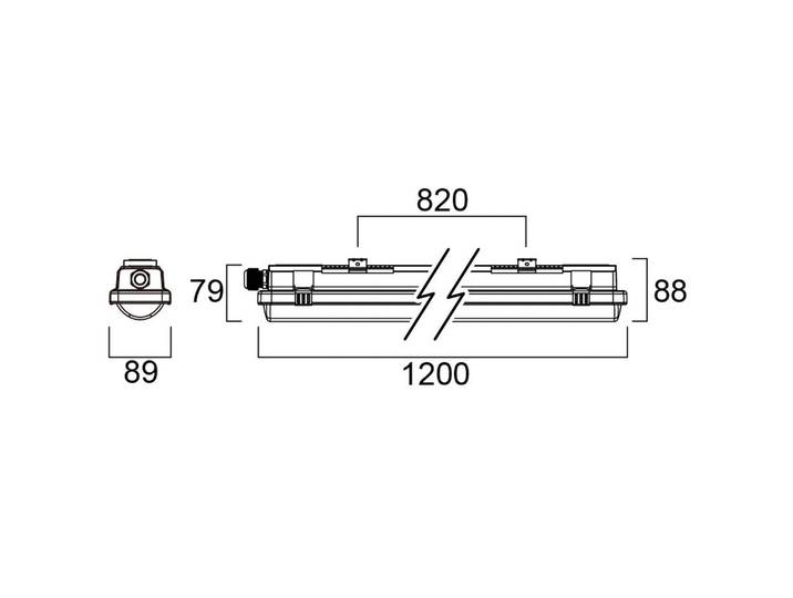 Sylvania Feuchtraumleuchte Resisto 1200, 36W, 840, HF-Sensor, alu / grau / zink, Kunststoff