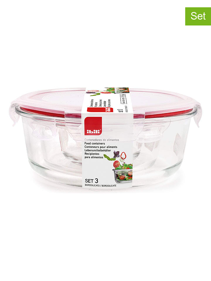 Ibili 3er-Set: Frischhaltedosen in Rot - onesize