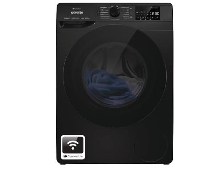 Gorenje WPNEI94A1DTSB Waschmaschine mit Dampffunktion/ConnectLife / 9Kg / 1400 U/min / 15 Programme/Totaler AquaStop/Wave Active Trommel/ExtraHygiene/PowerWash/Schnell Waschgang/Schwarz/EEK: A-10%