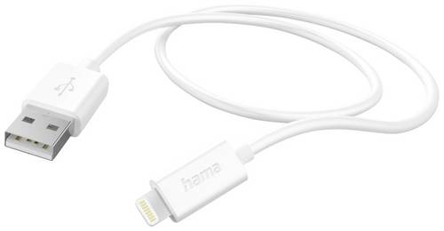 Hama USB-Ladekabel USB 2.0 Apple Lightning Stecker, USB-A Stecker 1.00m Weiß 00201579