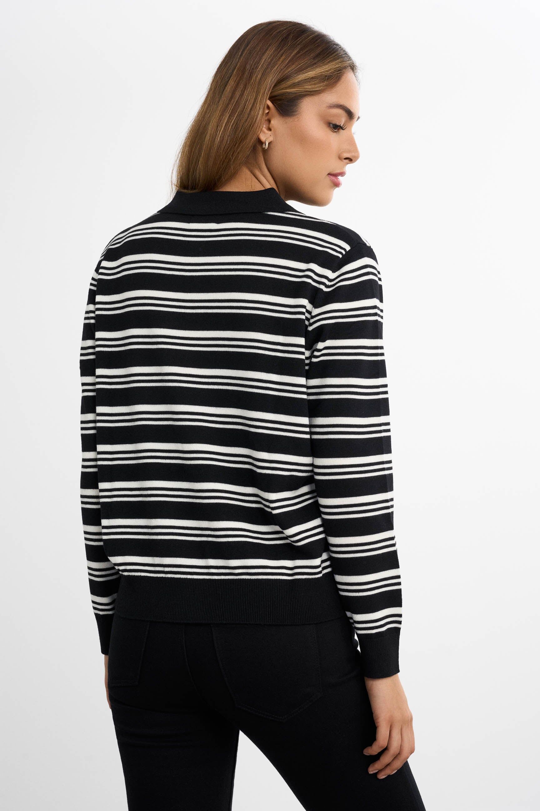 Famme Knitted Pique Sweater Black S