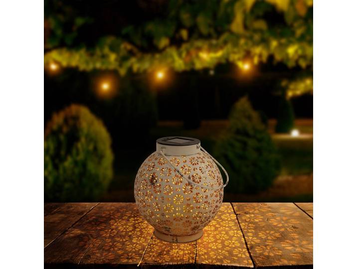 Näve LED-Solarleuchte 52854, weiß, Metall, 20 cm, IP44, 2er-Set 52854, weiß / opal, Metall, Solarleuchte
