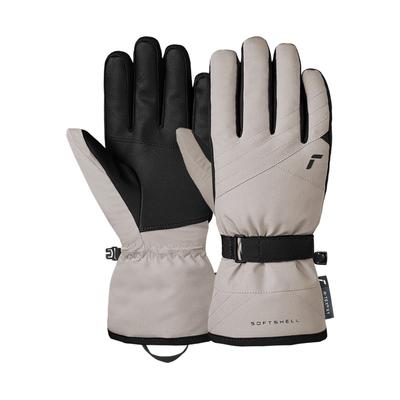 Skihandschuhe REUSCH "Alena R-TEX XT", Damen, Gr. 6,5, hellgrau, schwarz, 87% Polyester, 11% Lederimitat, 2% Elasthan, unifarben, Handschuhe, mit wasser- und winddichter Eigenschaft