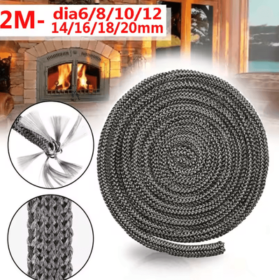 Inspire Essentials Fireproof Wood Stove Gasket Rope Fiberglass Fireplace Door Seal dia20mm 2m