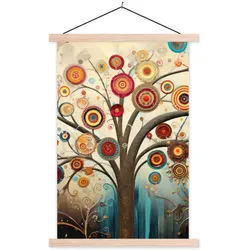 POSTER MIT MAGNETLEISTEN Baum - Baum des Lebens - Farbe Wandbild Schlafzimmer 60x90 cm