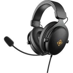 Deltaco Headset Gaming Proteinleder,3,5-mm-Anschluss schwarz (Kabelgebunden), Gaming Headset, Schwarz