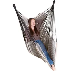 La Siesta Hängesessel Cumbia Baumwolle Schwarz, Weiß Schwarz /