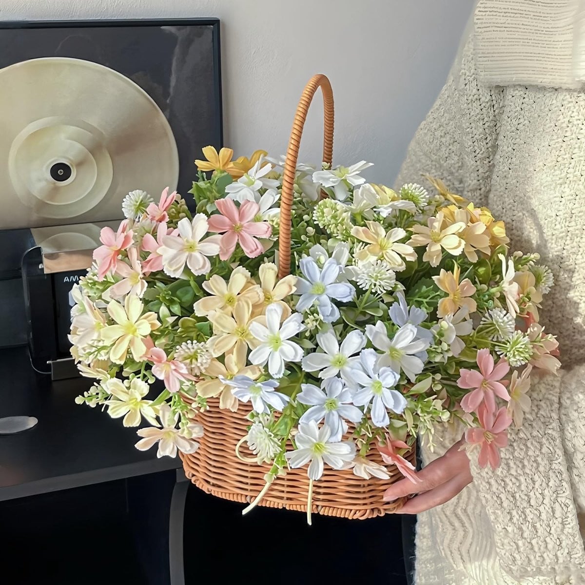 Dailygoods Kunstbloemen 6 Stelen Veelkleurige Madeliefjes van Zijde