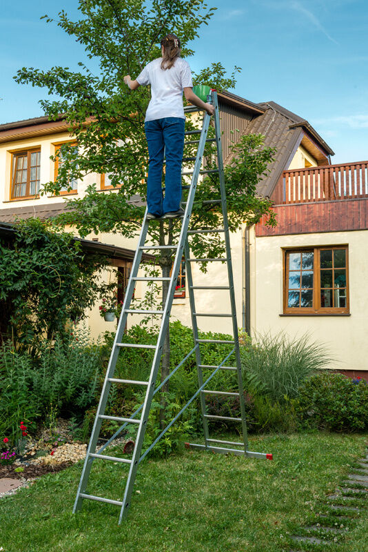 B2B Partner Hliníkový dvoudílný výsuvný žebřík VENBOS HOBBY, 2x13 příček, 6,18 m