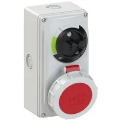 PCE 61152-6k CEE-Steckdose abschaltbar kompakt 16A 5p 6h IP66/IP67 Knock Out 611526k