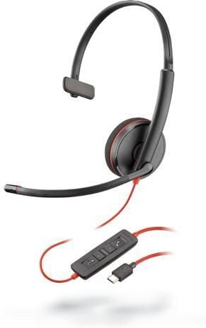 Poly Blackwire C3210 USB-C Monaural Headset (Black)