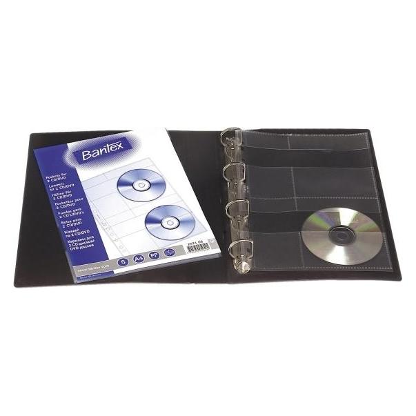 Bantex CD lommer t/2 stk klar 290x210mm 2074 5stk/pak - (5 stk.) (A5, 5x) (BAN207408)