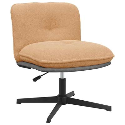 vidaXL Bürodrehstuhl Beige Gelockter wollähnlicher Stoff