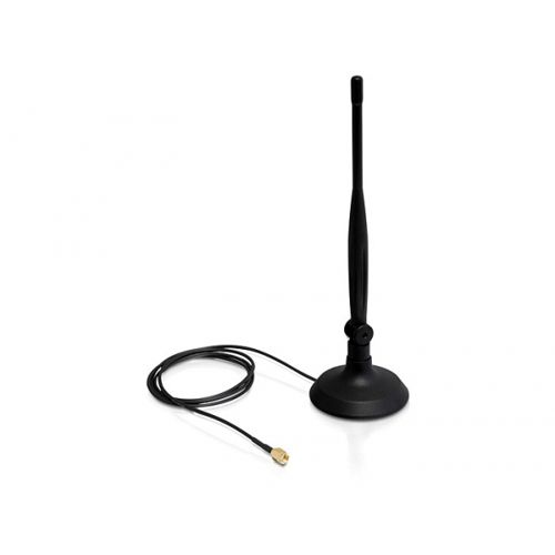 Delock WLAN Antenne SMA mit magn. Standfuß+Kippgelenk 4 dBi [bk]