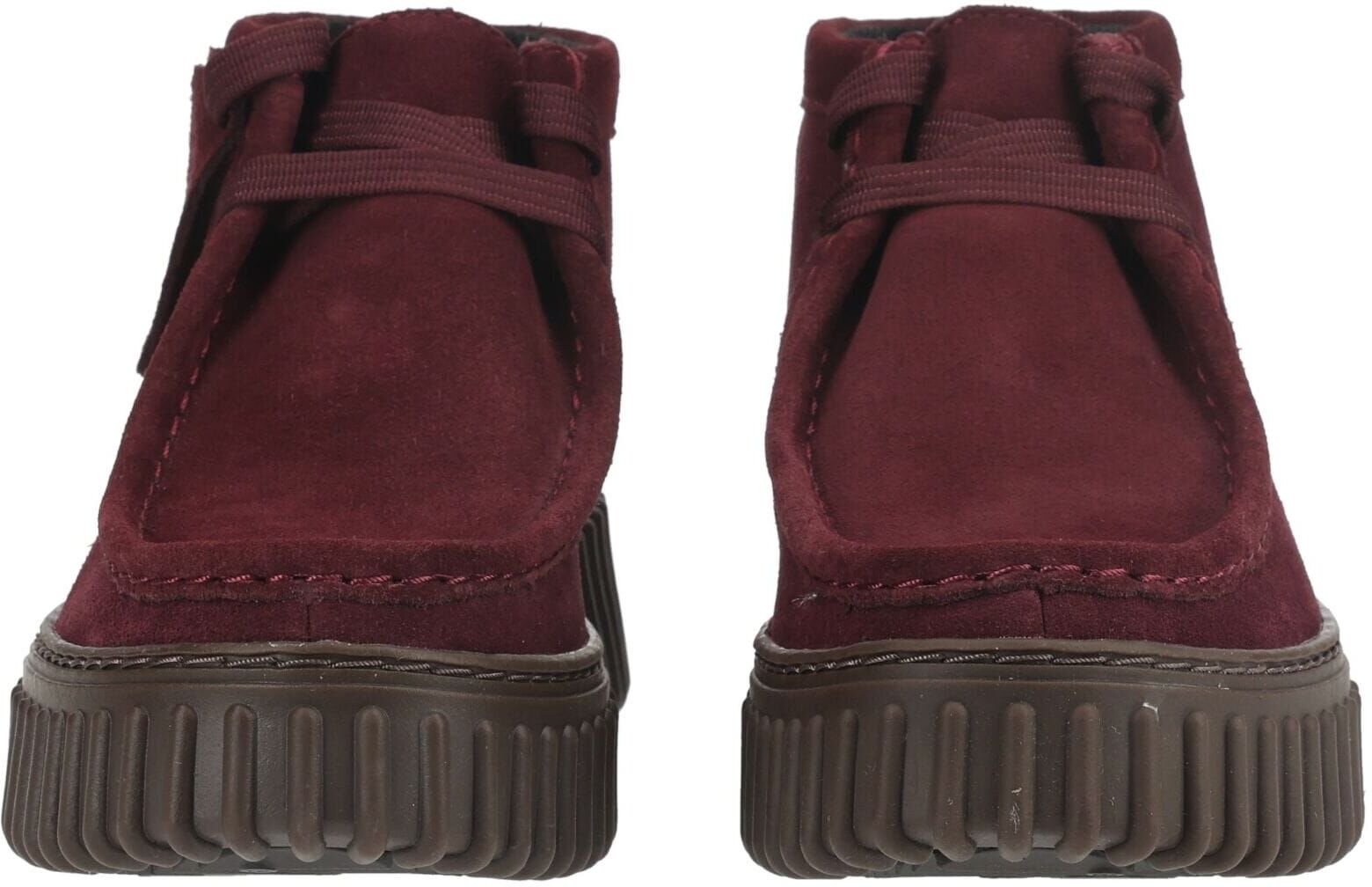 Schnürstiefelette CLARKS "Clarks Stiefelette Veloursleder", Damen, Gr. 39, burgundy, Veloursleder, Schuhe Schnürstiefelette
