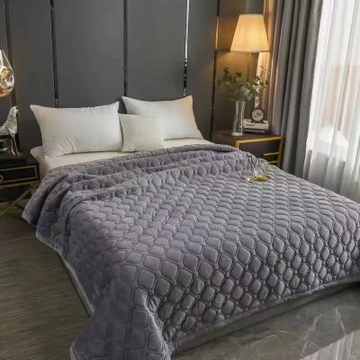 Uplift Treasures Soft Velvet Quilted Bedspread Blanket 270x230cm gray 78.74 90.55 In