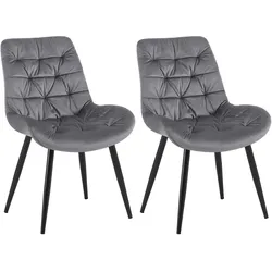 CLP 2er Set Esszimmerstuhl Rossford   Farbe: grau