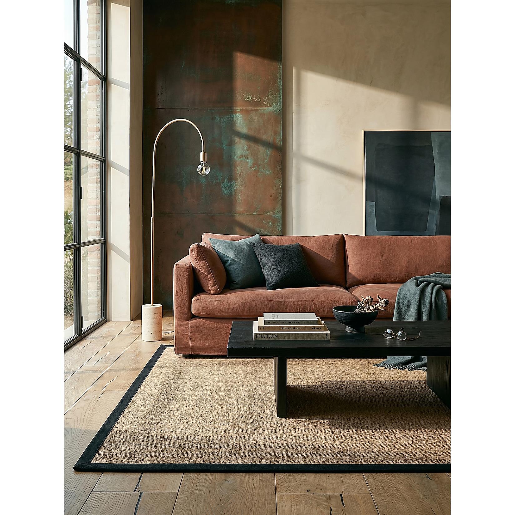 Jute-Teppich geometrisch Braun-Schwarz 120 x 170 cm - TRENT Kadima
