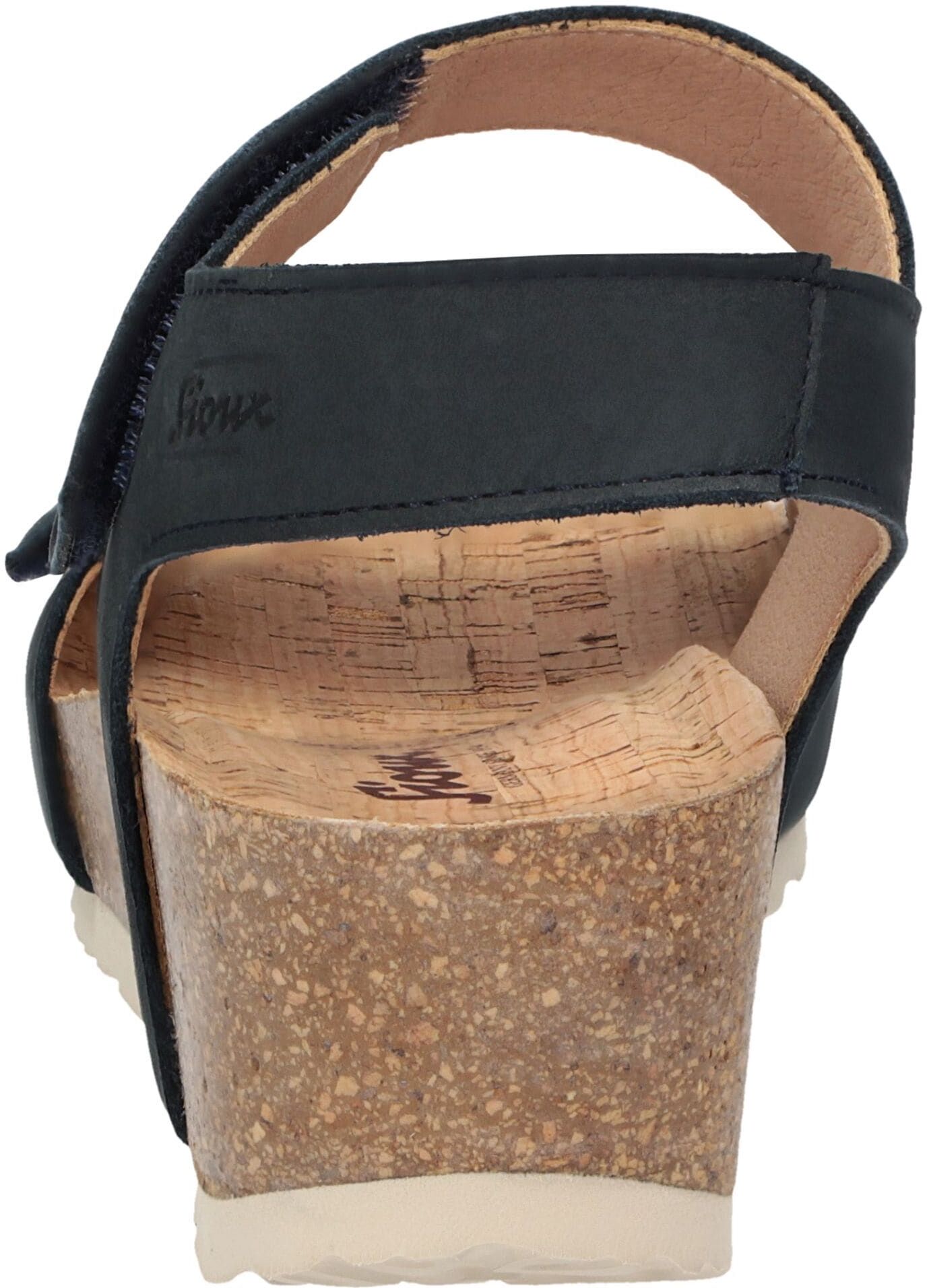 Sandale SIOUX "Yagmur-700", Damen, Gr. 38 (UK 5), blau (dunkelblau), Obermaterial: 100% Rindnubukleder CNU. 100% Gummi rubber., Schuhe Sandale
