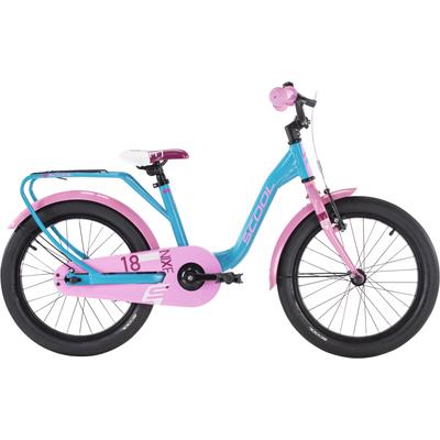 Kinderfahrrad S’COOL "S'COOL niXe 18-1S - Ocean/Pink" Gr. 28, bunt (ocean, pink), Fahrräder, Kinder, 28cm, 18 Zoll (45,72cm), Stützräder montierbar