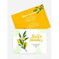 Einladung zum Sommerfest selbst gestalten mit Spruch und Fotos im Onlinedesigner bei Meine-Kartenmanufaktur.de