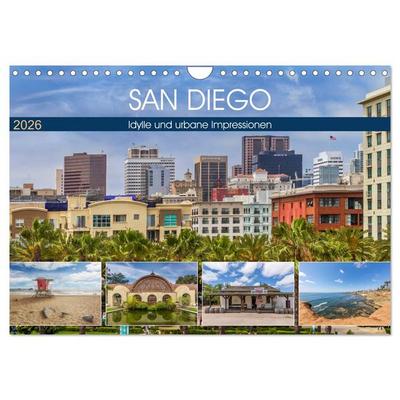 SAN DIEGO Idylle und urbane Impressionen (Wandkalender 2026 DIN A4 quer), CALVENDO Monatskalender