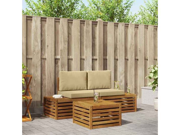 Ensemble de canapés d'extérieur avec coussin Naturel et Beige 3375438