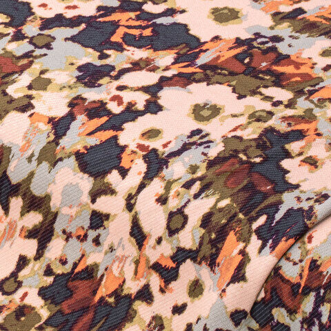 Stretch-Blusenstoff "Blumen", braun-color