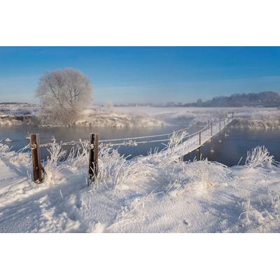 Fototapete PAPERMOON "Schneelandschaft", bunt, B:3m L:2,23m, Vlies, Tapeten