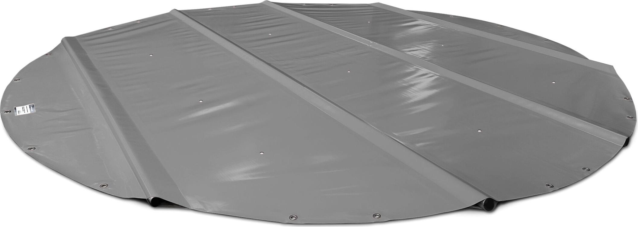 SafeDeluxe Runde Poolplane Stangenabdeckung ohne Stangen (Durchmesser der Plane = 420cm, Anthrazit RAL7016) Rollabdeckung Poolabdeckung Abdeckung aus LKW Plane