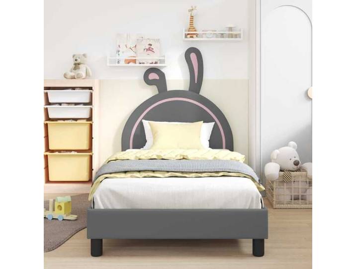 PROMOTION Lit 1 personnes Cadre de Lit simple - pour Adulte - pour enfants avec tête de lit Gris clair 749204