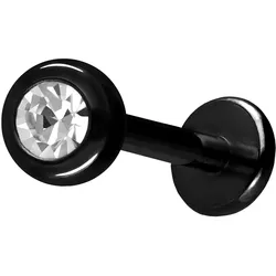 Titan Labret mit Innengewinde KRISTALL
