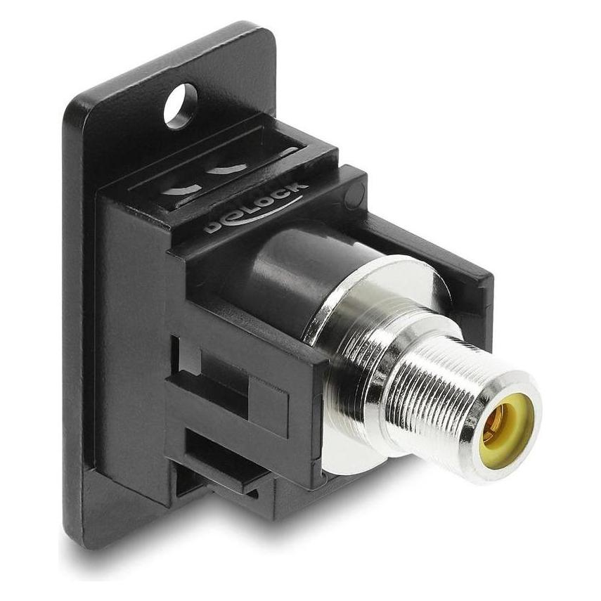 Delock Panel Mount Cinch Buchse zu Cinch Buchse gelb / schwa (91111)