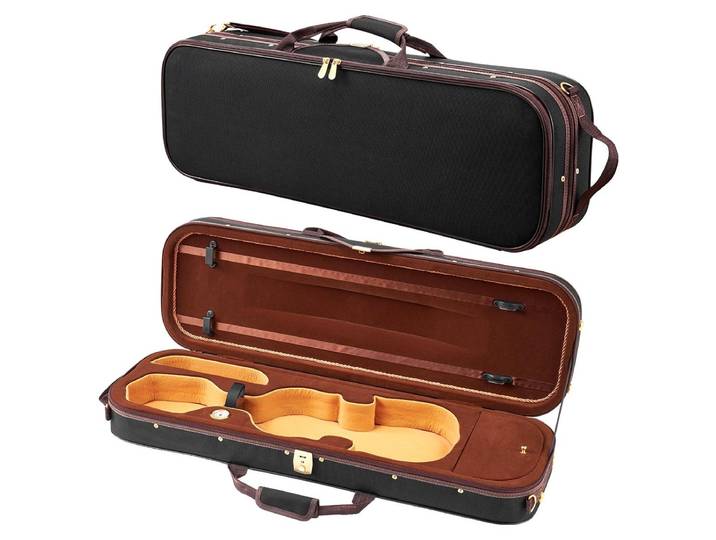 VEVOR Étui à violon 4/4 pleine grandeur\, hygromètre intégré\, étui à violon\, sac de voyage\, avec doublure souple\, bretelles\, anti-rayures\, forme allongée professionnelle\, pour violon\, noir