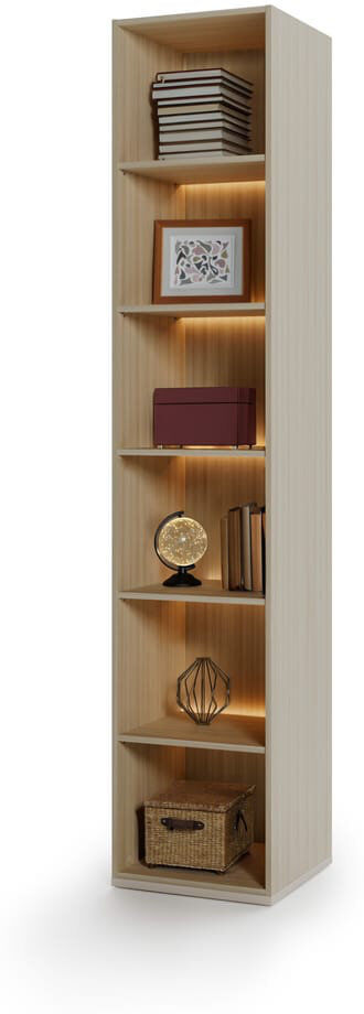 17 Stories 231 cm H x 46 cm W Bookcase Cashmere 231cm H X 46cm W X 44cm D
