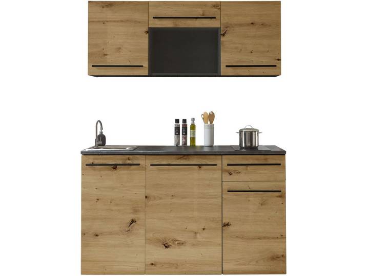 BASIC by Balculina Pantryküche Jazz Singleküche, Breite 160 cm, wahlweise mit E-Geräten und Mikrowelle