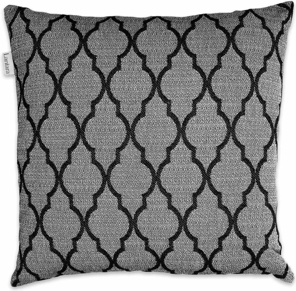 Lantara Kussen Arabesque Zwart van Polyester - 55 x 55 cm