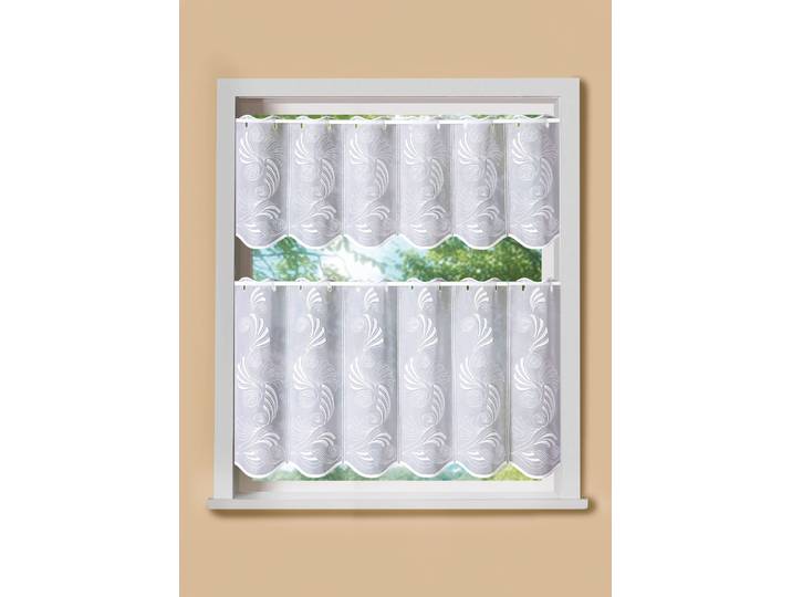 Raffinierter Kurzstore mit Stangendurchzug, Weiss, Größe 876 (50x160 cm)