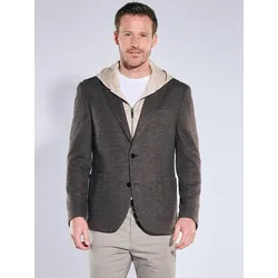 ENGBERS GERMANY Herren Freizeit-Sakko mit abnehmbarem Inlet mit Kapuze Braun slim fit uni - 54