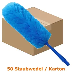 Staubwedel MopKnight Entstauber Microfaser blau Karton 50 Stück, Staubwedel aus 100% Mikrofaser, biegsam