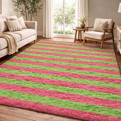 Addison Rugs Premium Washable Super Soft Harbor Stripe Dream Shag Rug