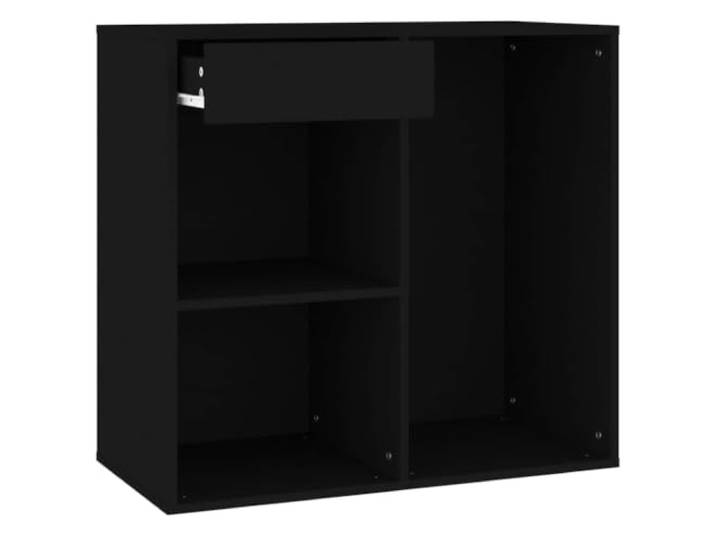 TUERYAFEK Kosmetikschrank Schwarz 80x40x75 cm Holzwerkstoff Mit Schublade Und Fächern, Stabil Und Feuchtigkeitsbeständig, Für Make-up Und Accessoires, Mit Wandhalterung