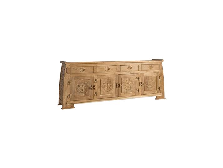 Handgeschnitztes Sideboard „Sumbawa“ aus massiven Teakholz Natural Giner & Colomer