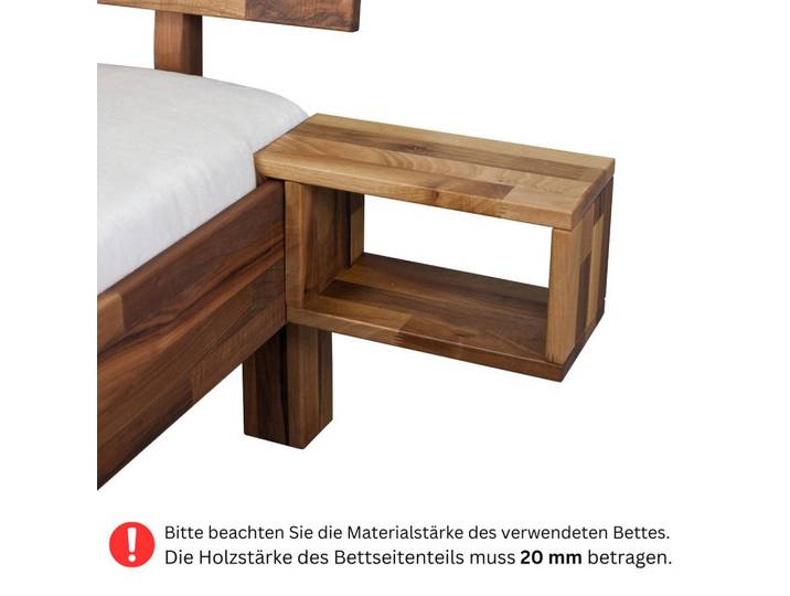 MeinMassivholz Nachtkonsole aus Nussbaum, Nussbaumfarben, Holz, Echtholz,Nussbaum, Rechteckig, 34x18x16 cm, Schlafzimmer, Nachtkästchen