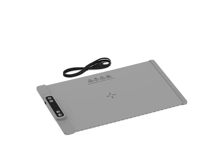 Warmhalteplatte elektrisch rollbar 62 x 38 cm grau