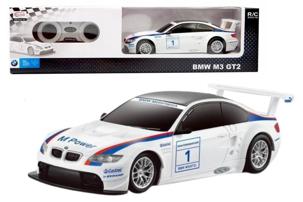 Rastar BMW M3 GT2 op afstand bestuurbare sportwagen wit 1:24