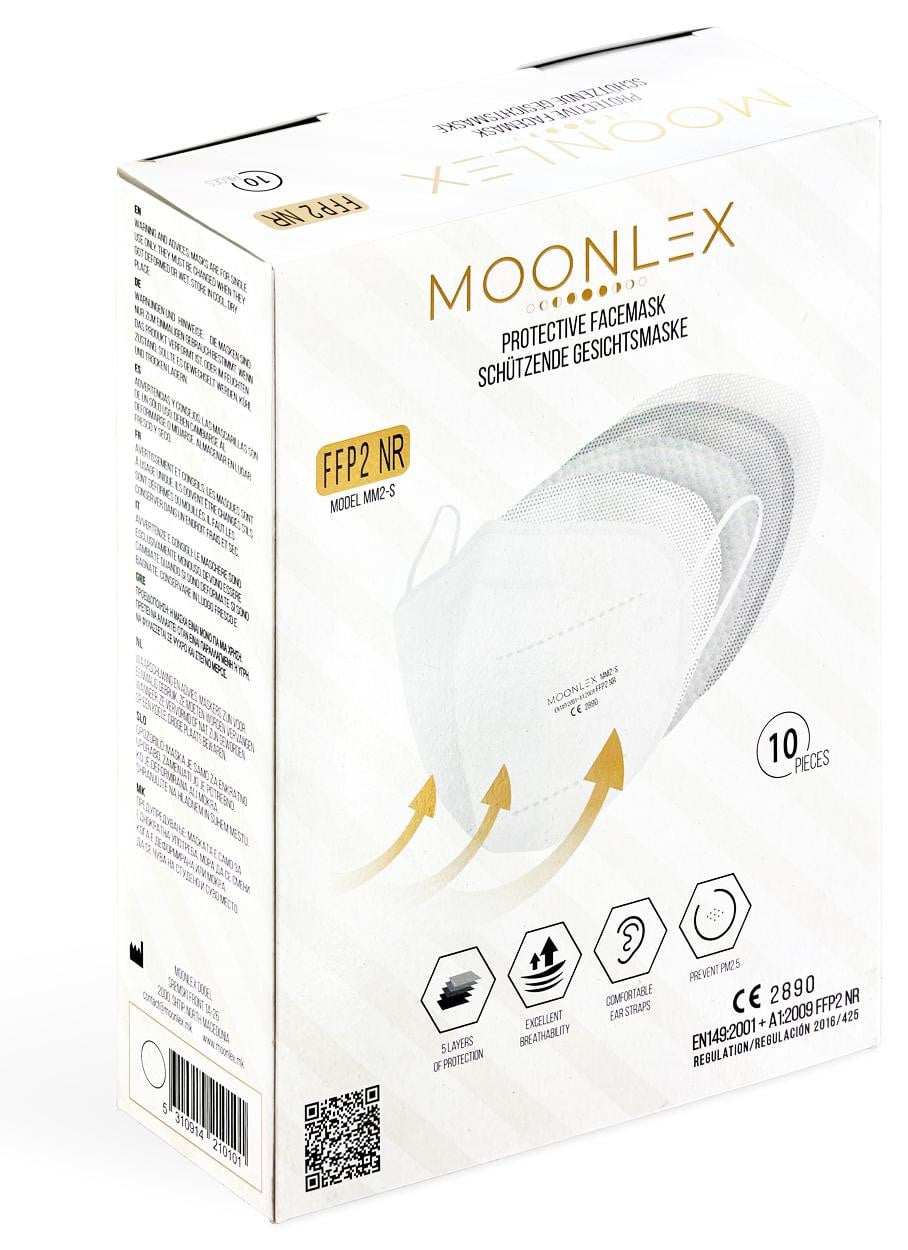 Moonlex FFP2 maskers wit - 10 stuks